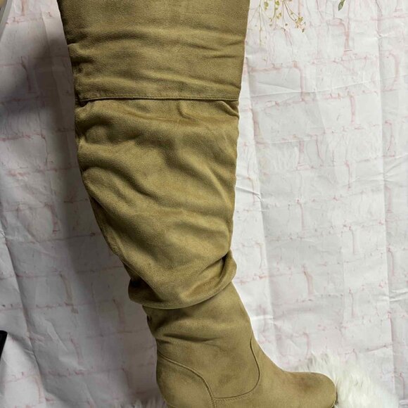 Journee Collection Womens Kaison Stacked Heel Over the Knee Boots sz 6.5 - Picture 3 of 6